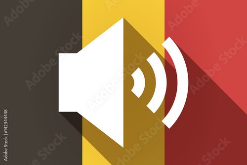Long shadow Germany flag with  a speaker volume sign