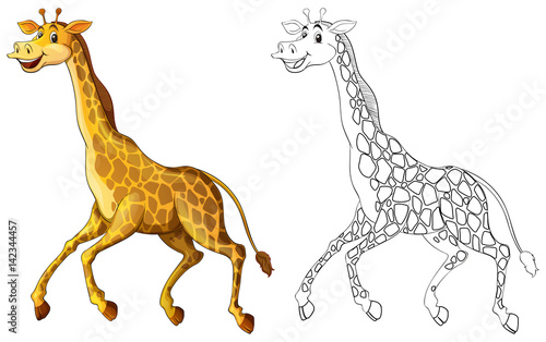 Doodles drafting animal for giraffe running
