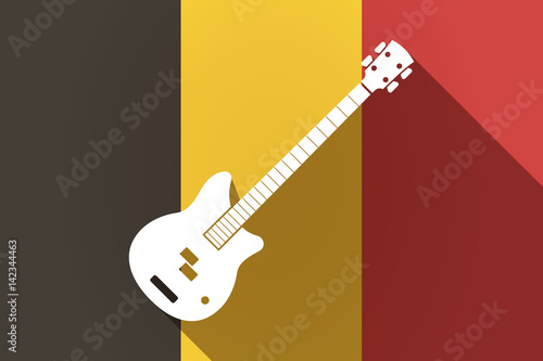Long shadow Germany flag with  a four string electric bass guitar