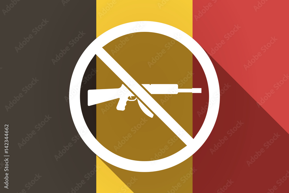 Long shadow Germany flag with  a rifle  in a not allowed signal