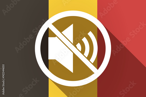 Long shadow Germany flag with  a speaker  in a not allowed signal