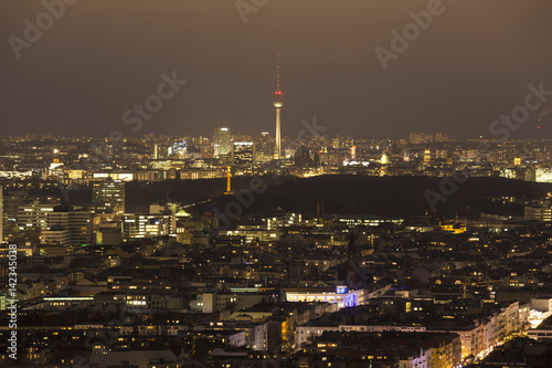 Photography berlin germany cityscape from above at night