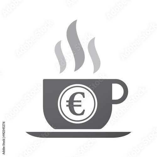 Isolated coffee mug with  an euro coin