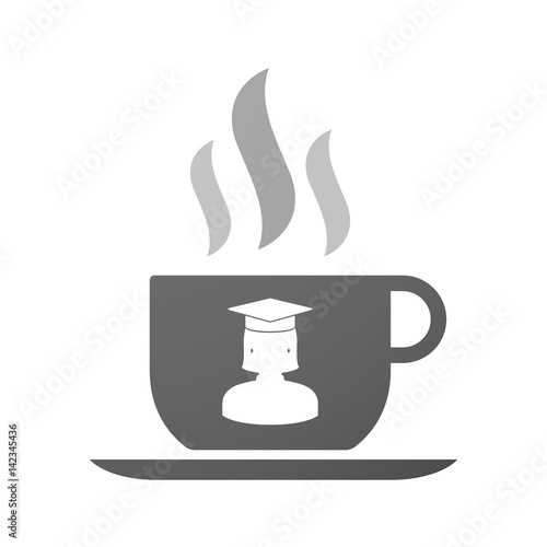 Isolated coffee mug with  a female graduated student