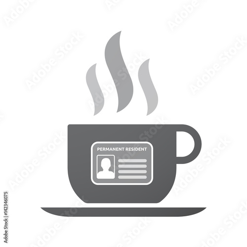 Isolated coffee mug with  a green card