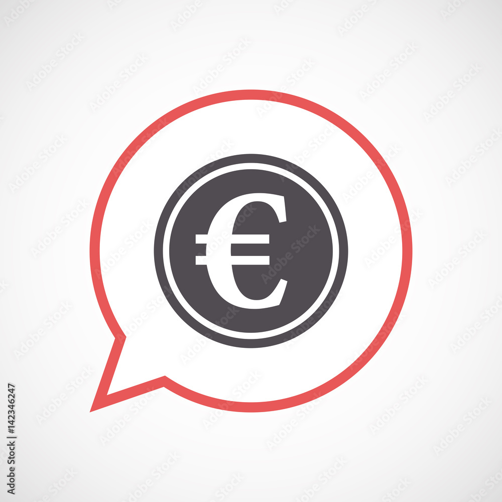 Isolated comic balloon with an euro coin Isolated comic balloon with an euro coin