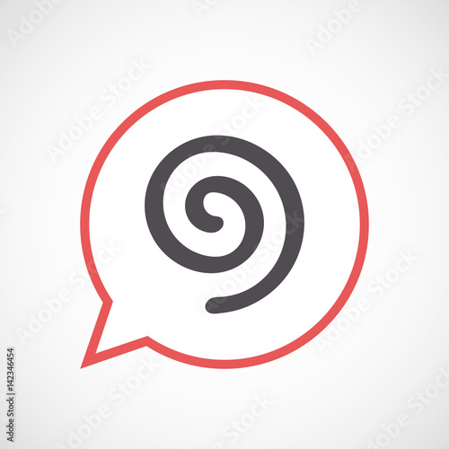 Isolated comic balloon with  a spiral