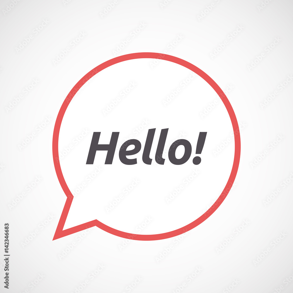 Isolated comic balloon with the text Hello! Isolated comic balloon with the text Hello!