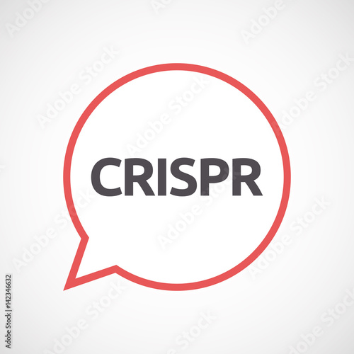 Isolated comic balloon with  the clustered regularly interspaced short palindromic repeats acromym CRISPR