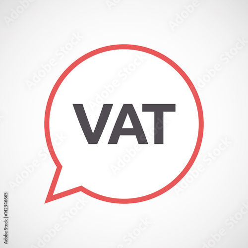 Isolated comic balloon with  the value added tax acronym VAT