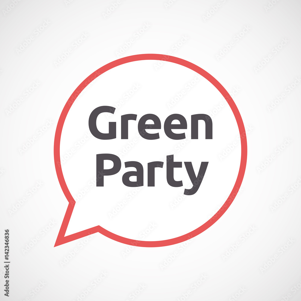 Isolated comic balloon with the text Green Party Isolated comic balloon with the text Green Party