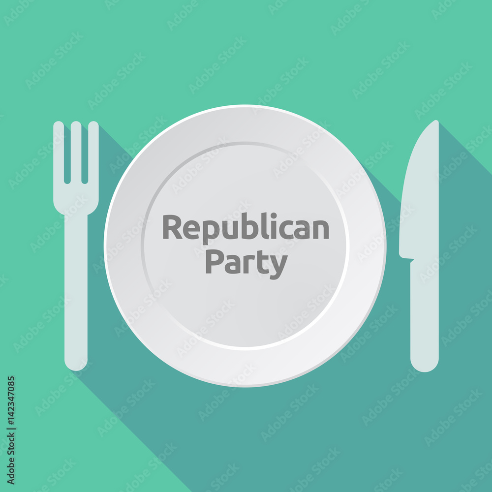 Long shadow tableware with the text Republican Party Long shadow tableware with the text Republican Party