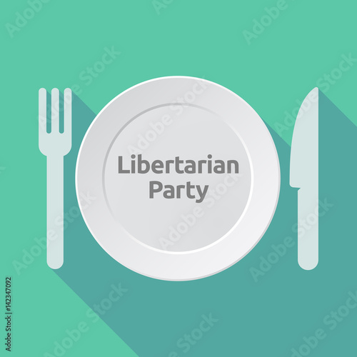 Long shadow tableware with the text Libertarian Party