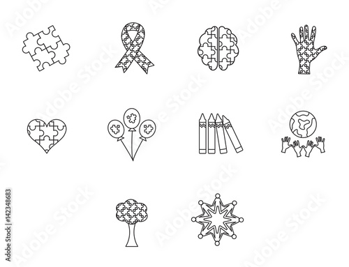 Vector icon set for awareness