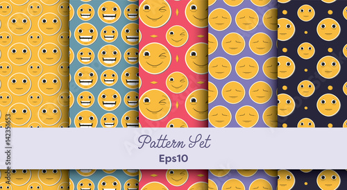 Set of emoticons with text pattern set