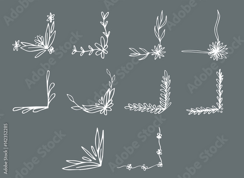 Vector icon set of floral pattern