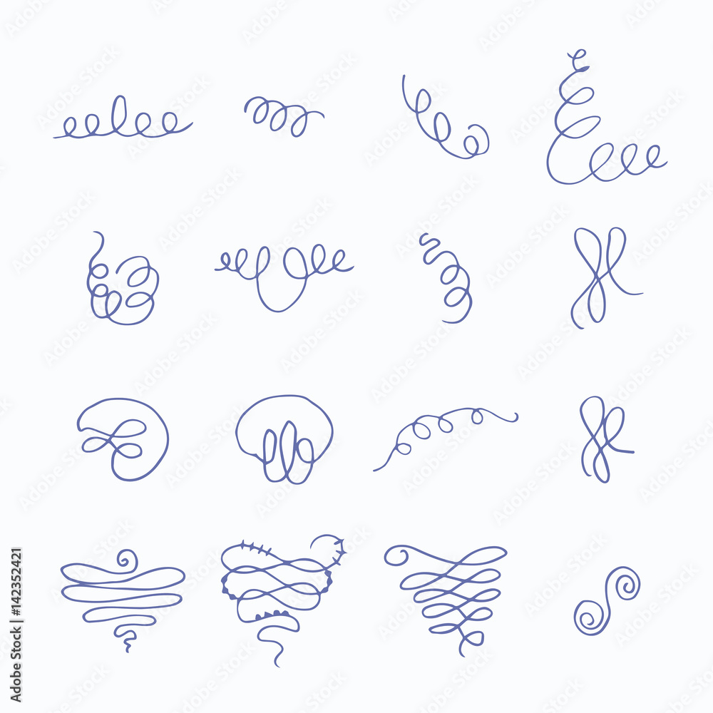 Vector icon set of doodle Vector icon set of doodle