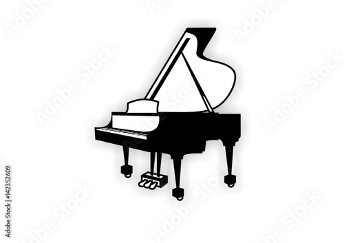 Klavier in schwarzen und weißen Farben