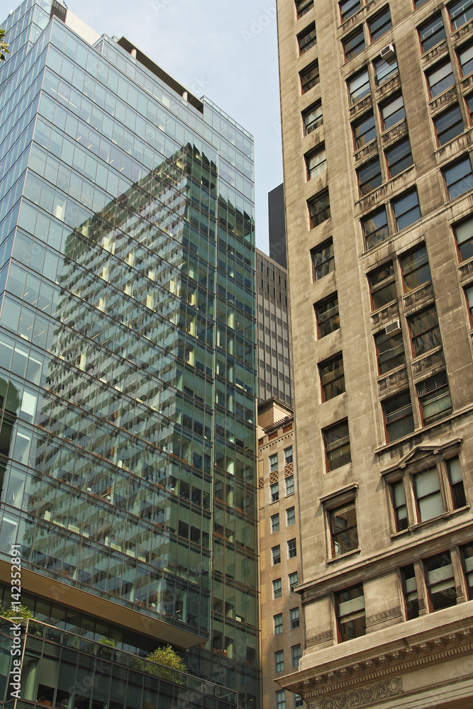 Buildings and reflections of New York