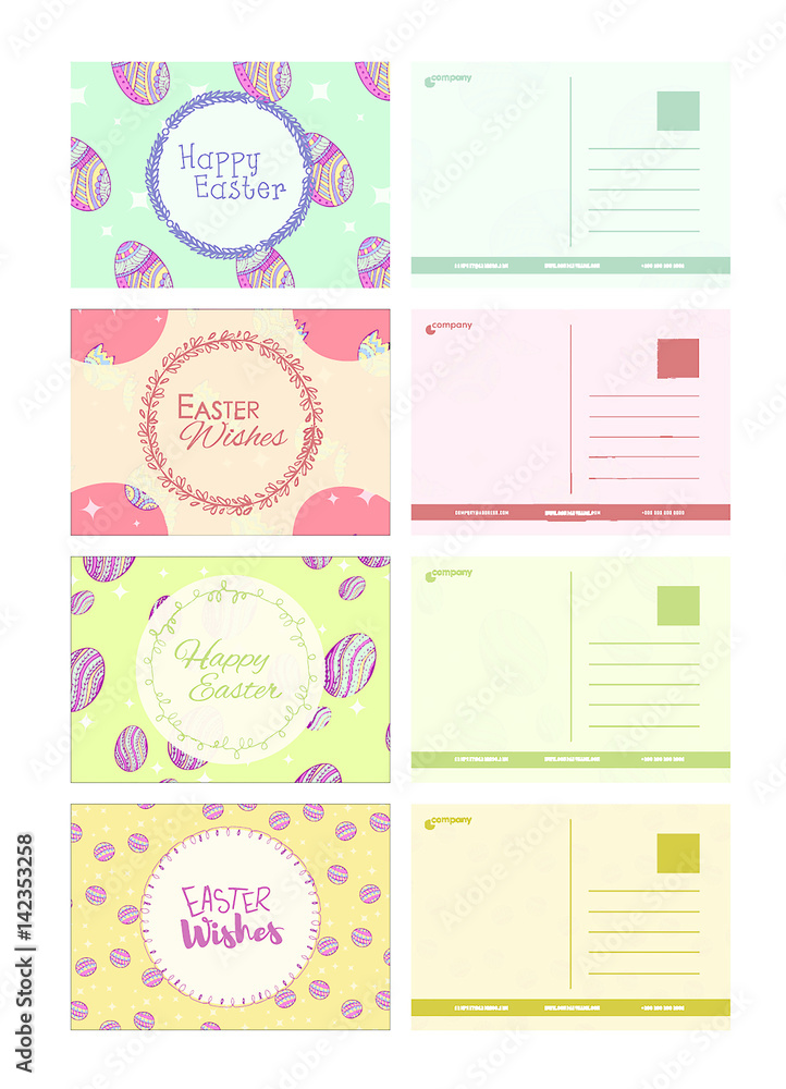 Vector set of easter card templates