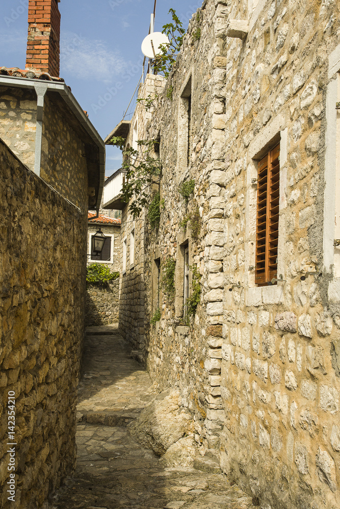 Montenegro. Ulcinj. The narrow streets of the old town