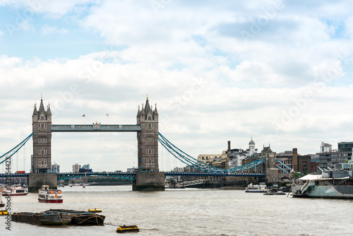 LONDON  UNITED KINGDOM - June 21  2016. Street view of Beautiful and Antique London Bridge. London  United Kingdom