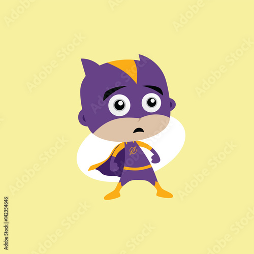 Adorable and amazing cartoon superhero in classic pose © Vector1st