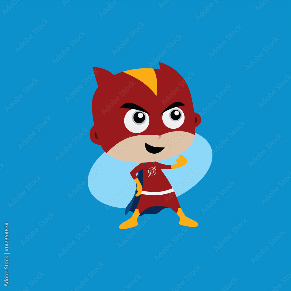 Adorable and amazing cartoon superhero in classic pose Adorable and amazing cartoon superhero in classic pose