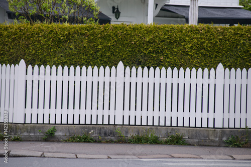 White wooden fence