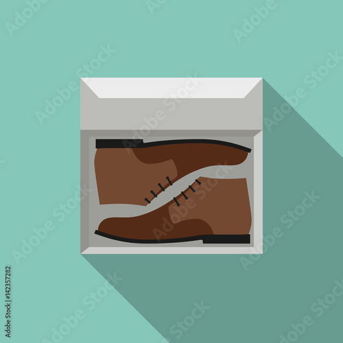 Brown shoes in box
