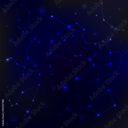 vector background with space and constellations