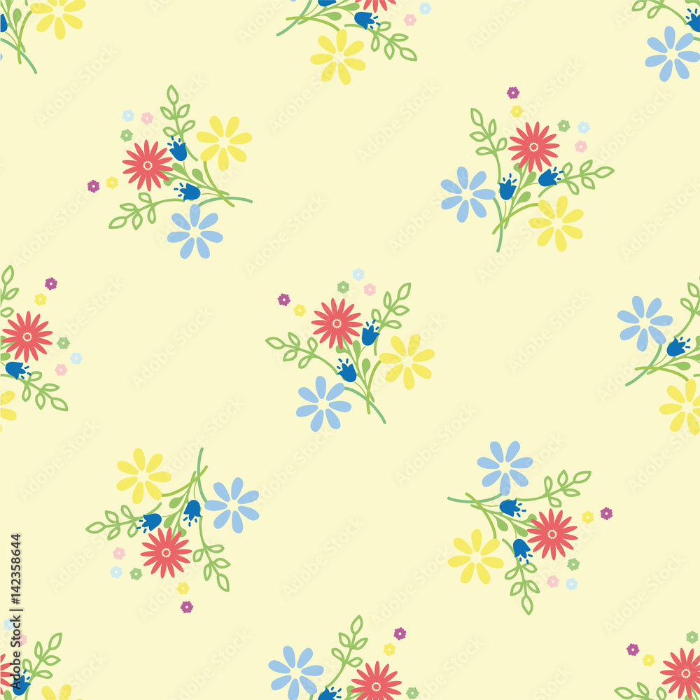 Seamless background of flowers.