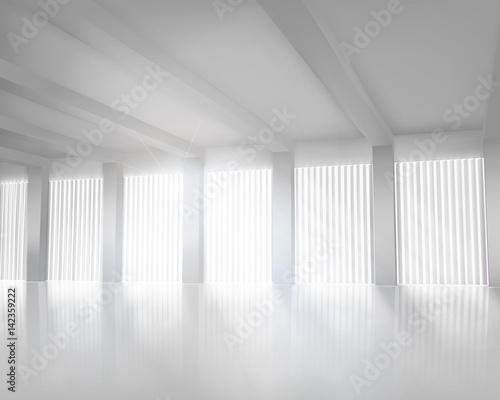 White office interior. Vector illustration.