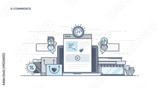 Flat Line Design Header - E-Commerce