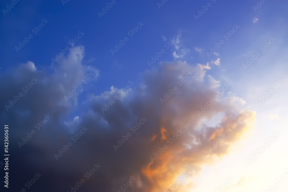 Dramatic of sunset sky and clouds.