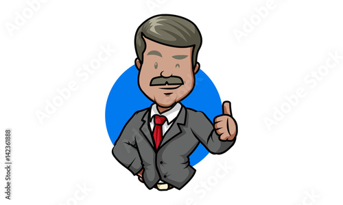 Boss flirty character vector, boss flirty icon