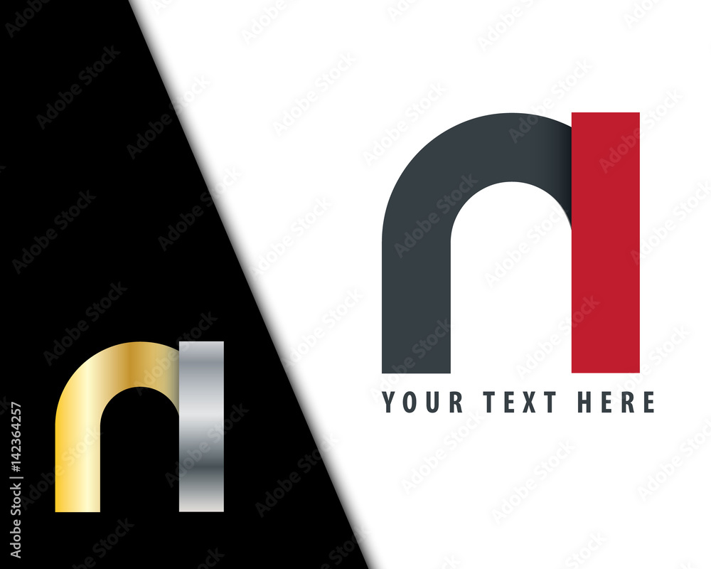 Initial Letter NI RI Rounded Lowercase Logo Initial Letter NI RI Rounded Lowercase Logo