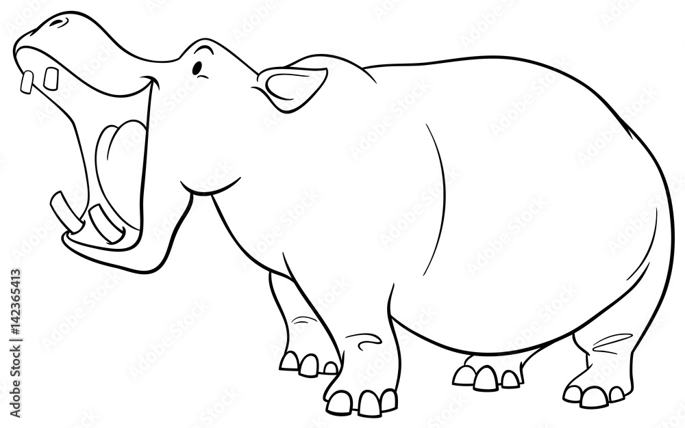 hippopotamus character coloring page hippopotamus character coloring page