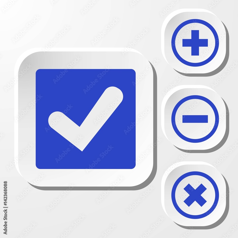 Confirm icons; vector illustration. Flat design style Confirm icons; vector illustration. Flat design style