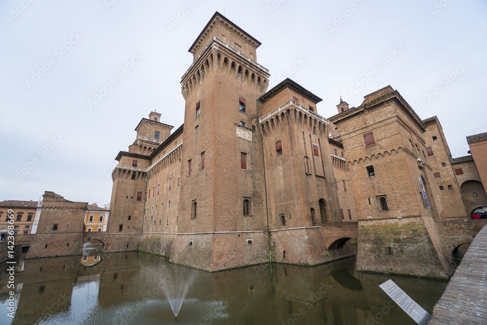 Estense castle or Castello di San Michele in Ferrara, Italy.