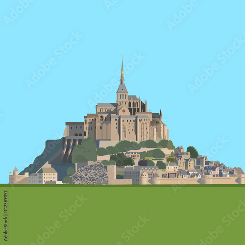 Landscape of Brittany and Mont Saint-Michel, France