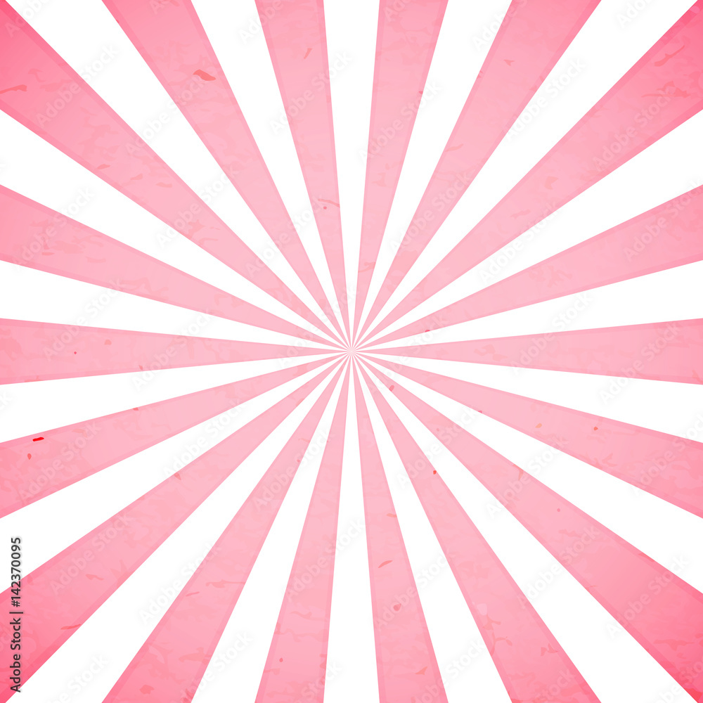 Pink sun rays background - Vector
