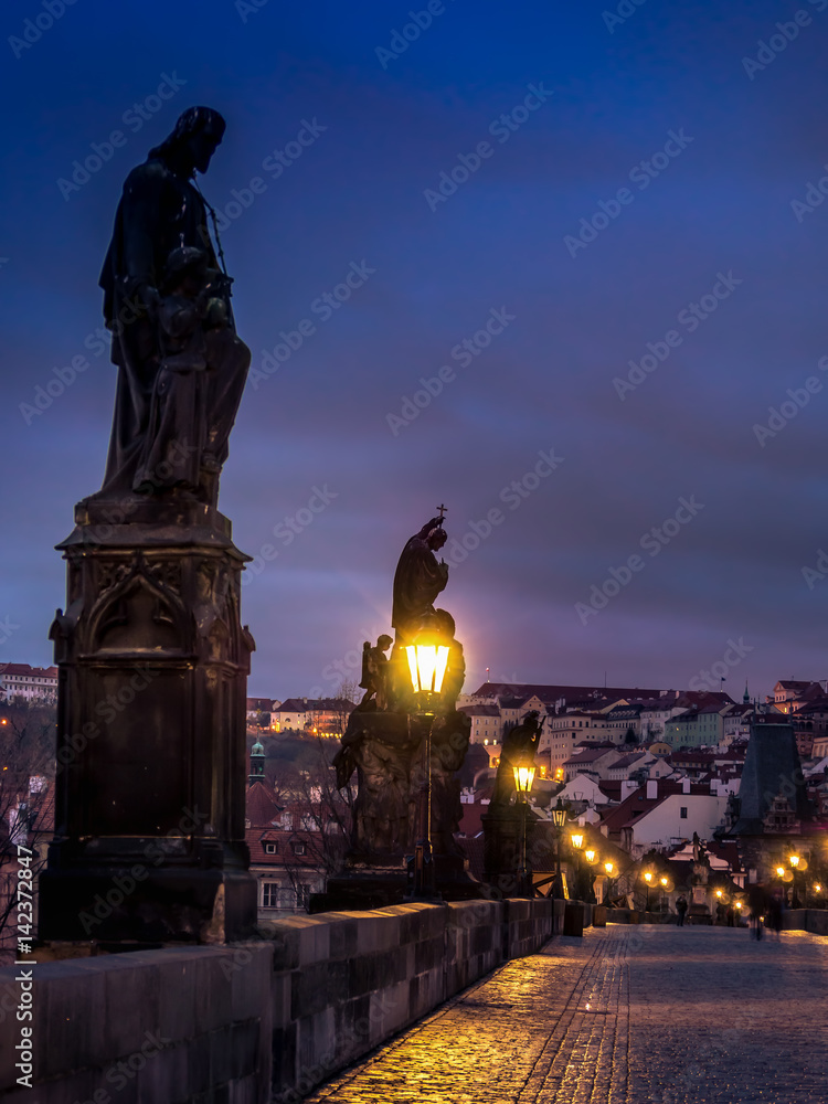 Charles Bridge at night