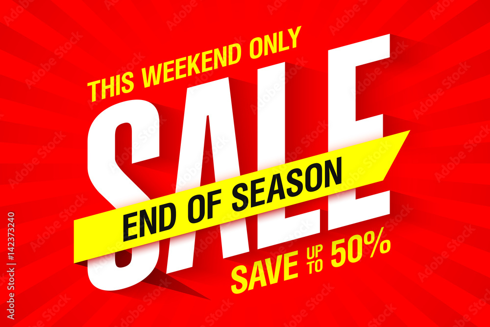 End of season weekend sale banner template 