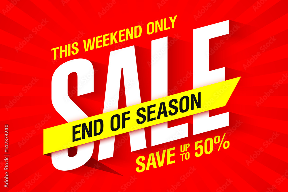 End of season weekend sale banner template End of season weekend sale banner template