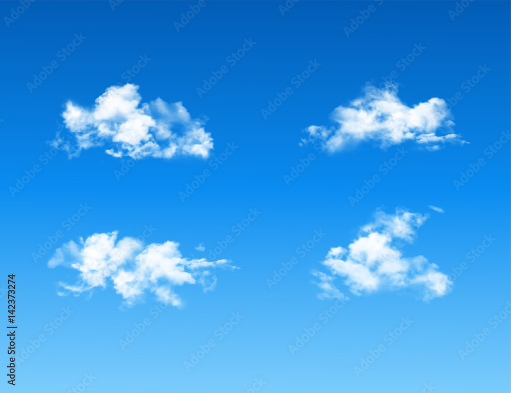 Set Of Realistic Vector Clouds