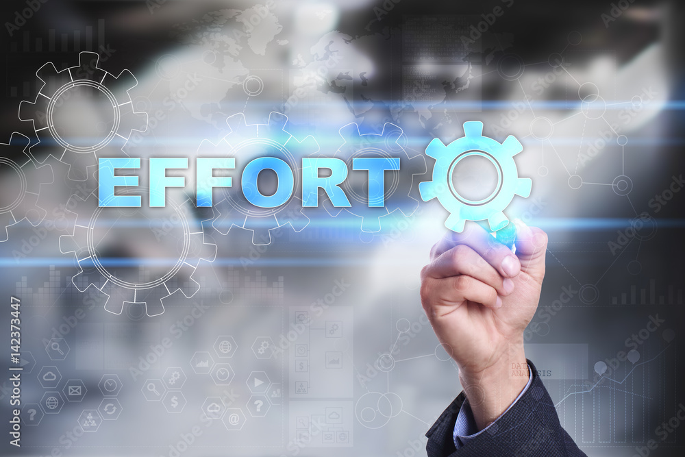 Businessman is drawing on virtual screen. effort concept. Businessman is drawing on virtual screen. effort concept.