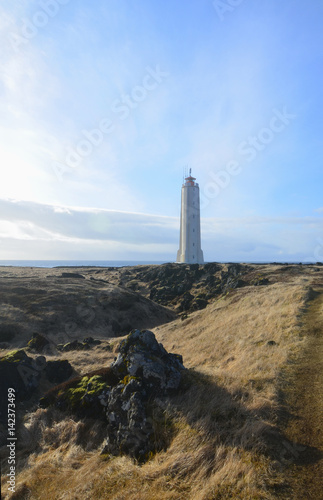 Breathtaking Malariff Lighthouse in Southwest Iceland photo