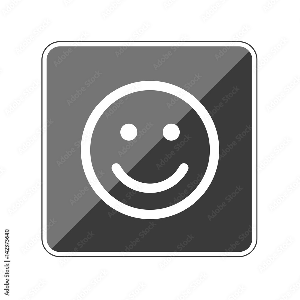 Fototapeta premium App Button schwarz reflektierend smiley glücklich