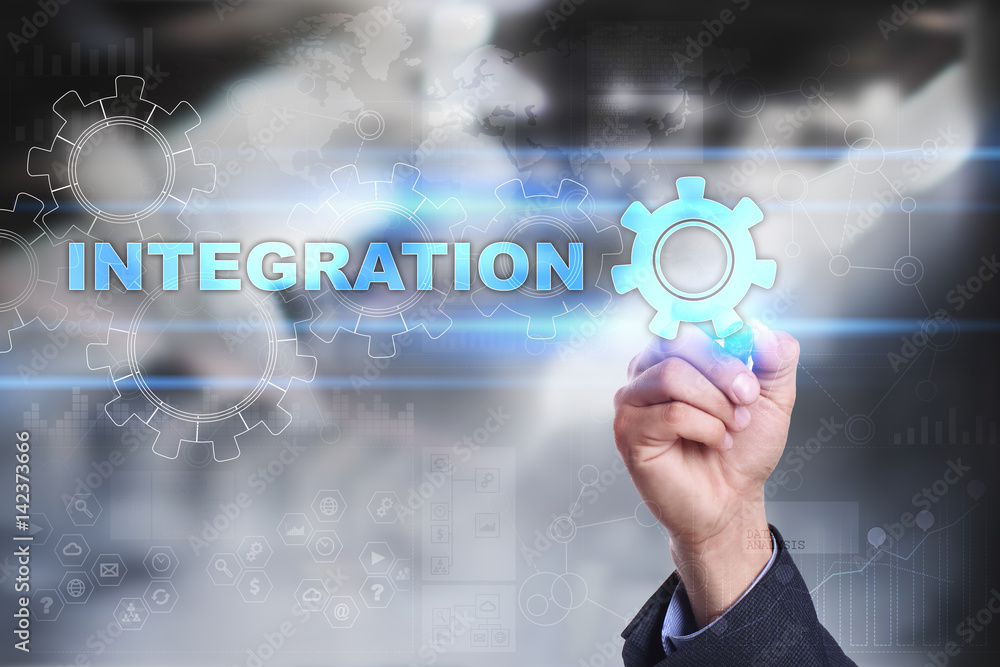 Businessman is drawing on virtual screen. integration concept. Businessman is drawing on virtual screen. integration concept.